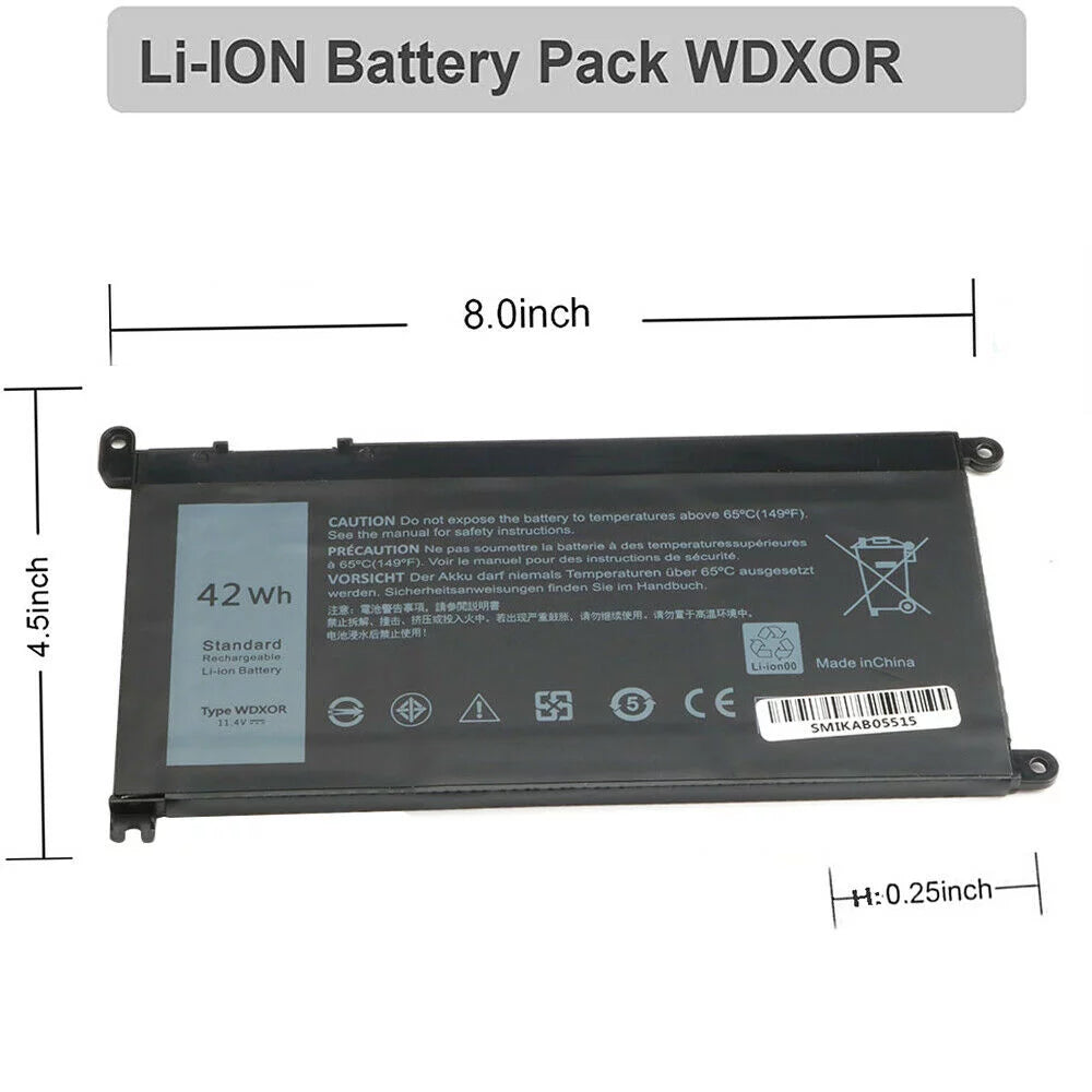 42WH WDX0R Battery for Inspiron 5565 7573 Series P66F P75F P69G CYMGM