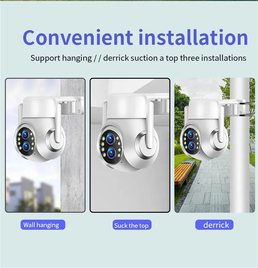 15x Zoom Outdoor Wireless Camera WiFi Surveillance Cameras 1080P Dual Lens Color Night Vision Audio Intercom HD Security CCTV