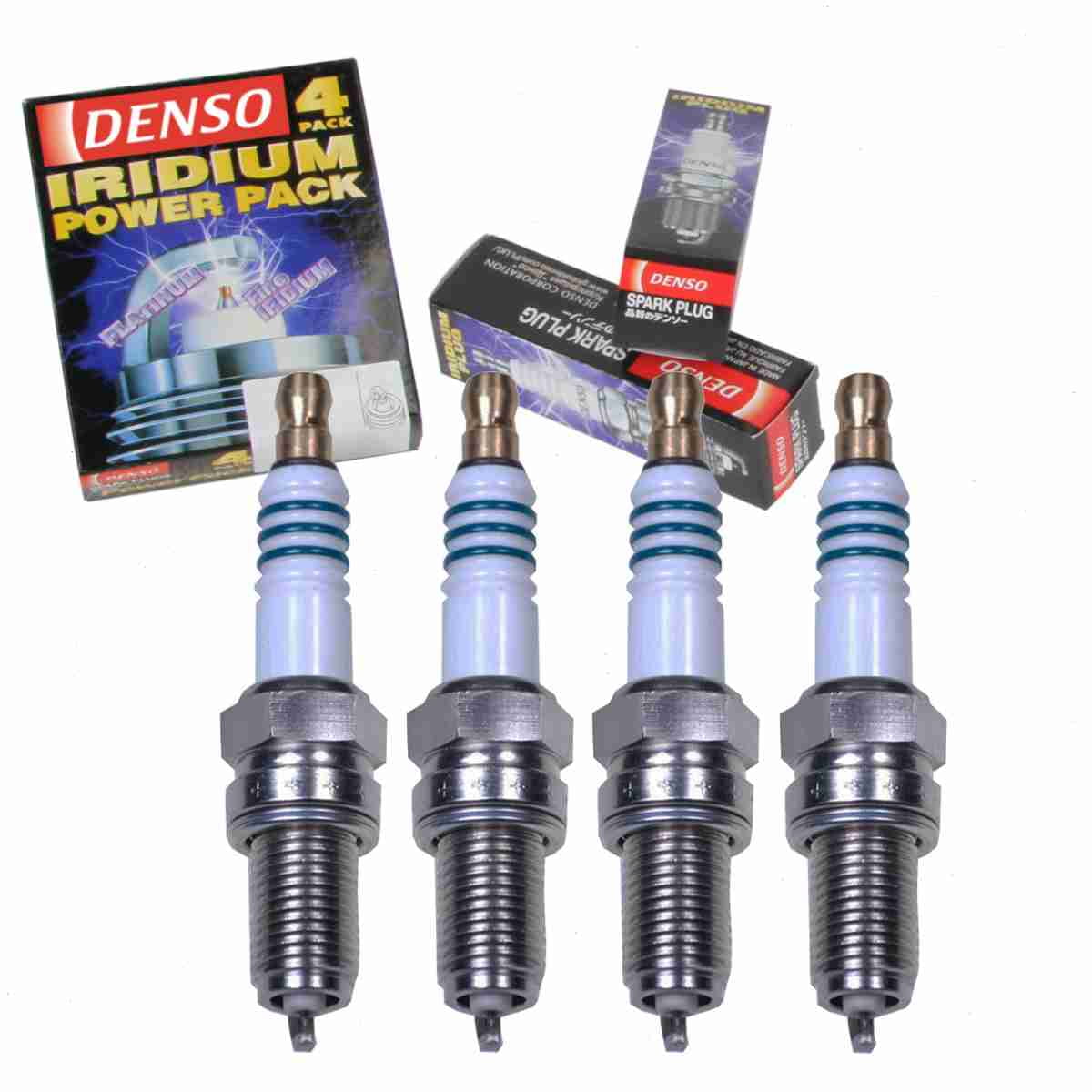 4 pc DENSO 5337 Iridium Power Spark Plugs for 6807 0507AC IXU27 SP070507AC Ignition Wire Secondary Fits select: 2015-2018 JEEP RENEGADE, 2013-2016 DODGE DART