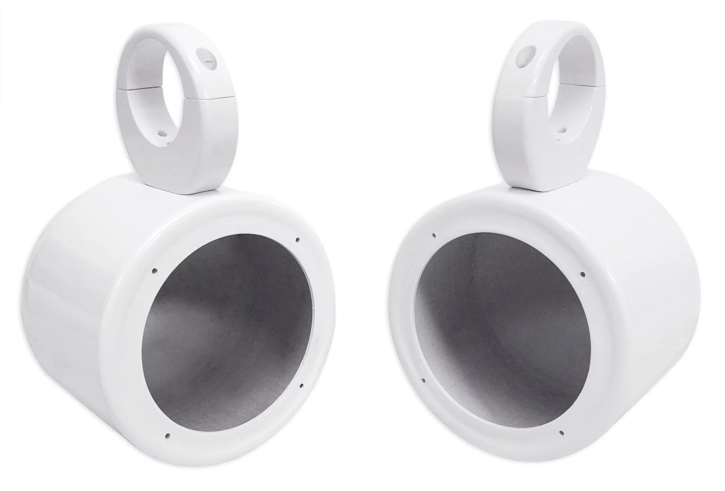 2) Rockville MAC525W 5.25" 360° Swivel White Aluminum Surface Mount Speaker Pods