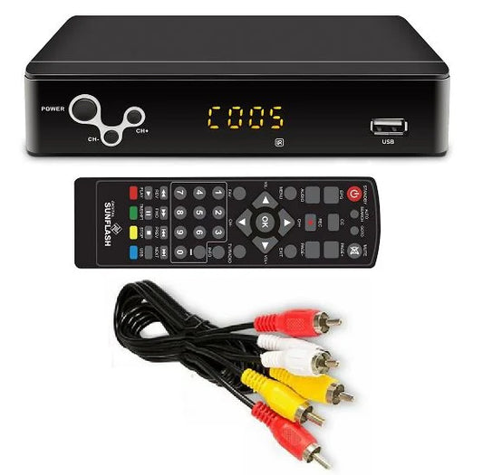 ATSC Digital TV Converter Box for Analog and Digital HDTV, providing Live 1080P viewing with TV Recording & Playback, HDMI Output, Timer Setting, TV Tuner Functionality, Access to Free Digital Channel