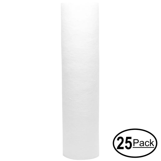 25-Pack Replacement for Liquid 101089 Polypropylene Sediment Filter - Universal 10-inch 5-Micron Cartridge for Liquid 10 stage alkaline reverse osmosis System - Denali Pure Brand