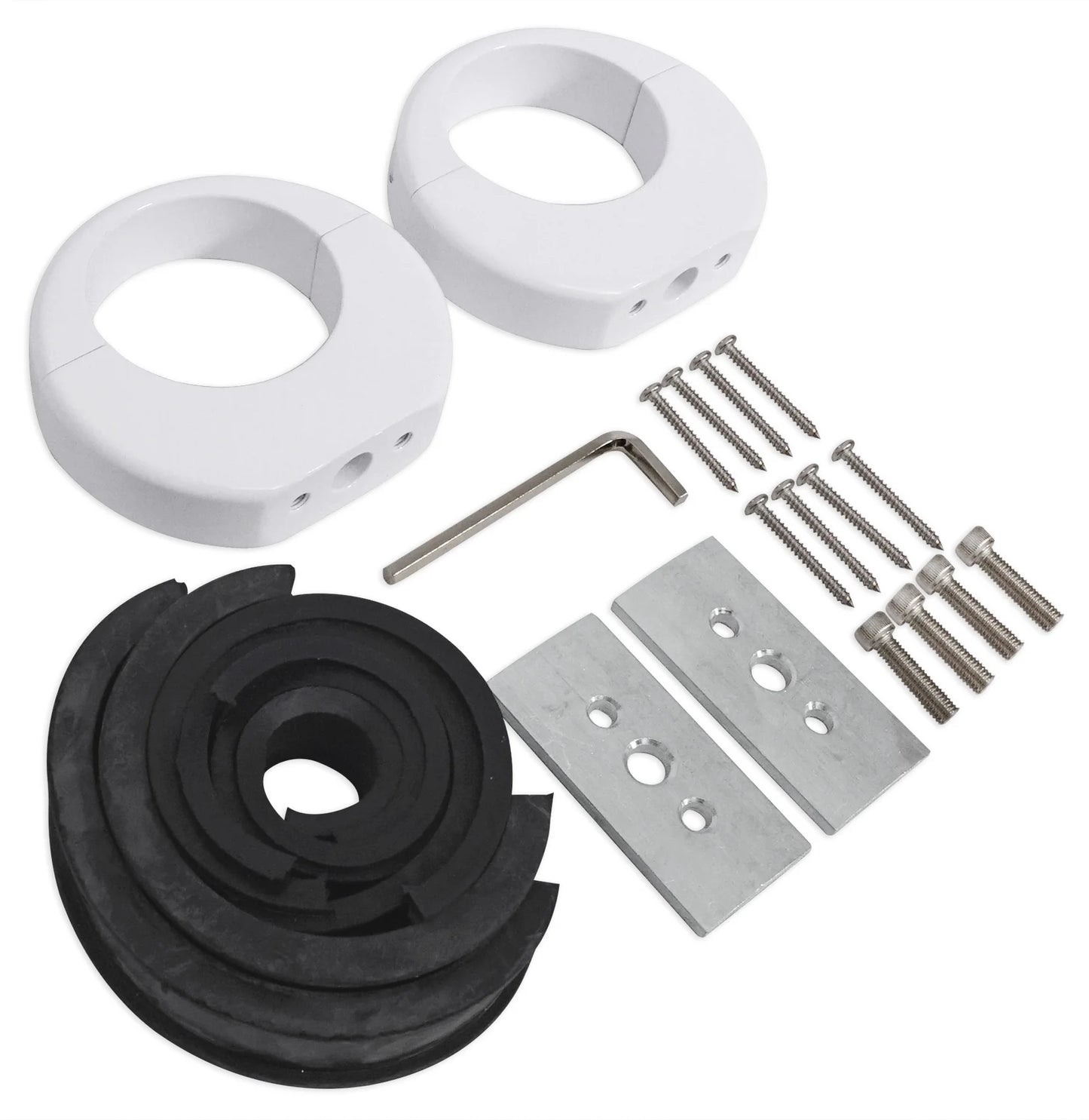 2) Rockville MAC525W 5.25" 360° Swivel White Aluminum Surface Mount Speaker Pods