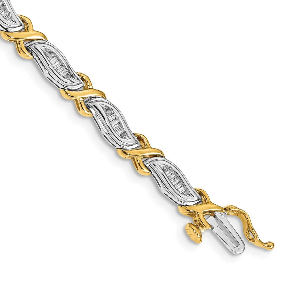 14k Two-Tone 1ct. Baguette Diamond Bracelet QBM4615-100-WYA