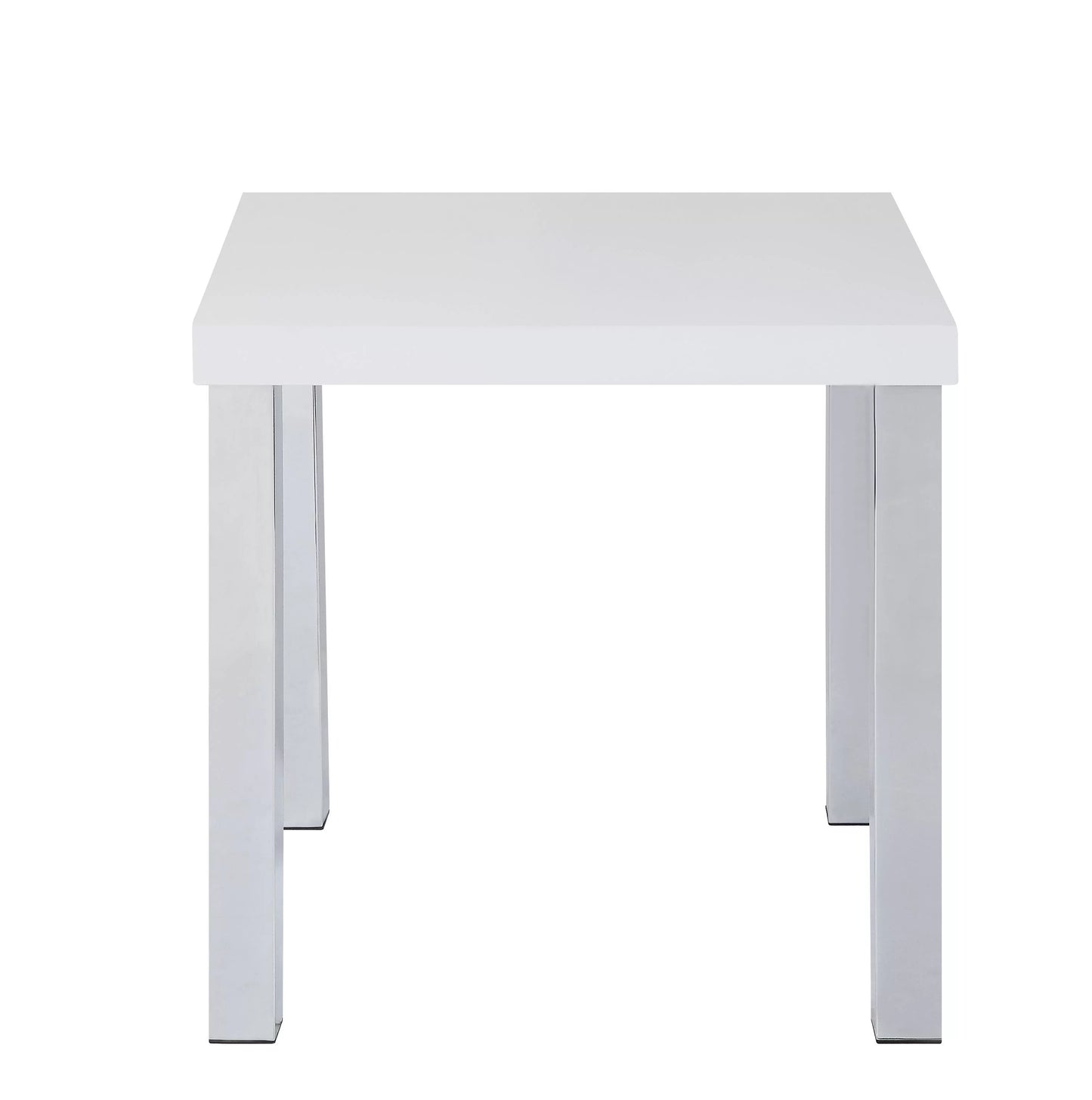 ACME Harta End Table, White High Gloss & Chrome 82332