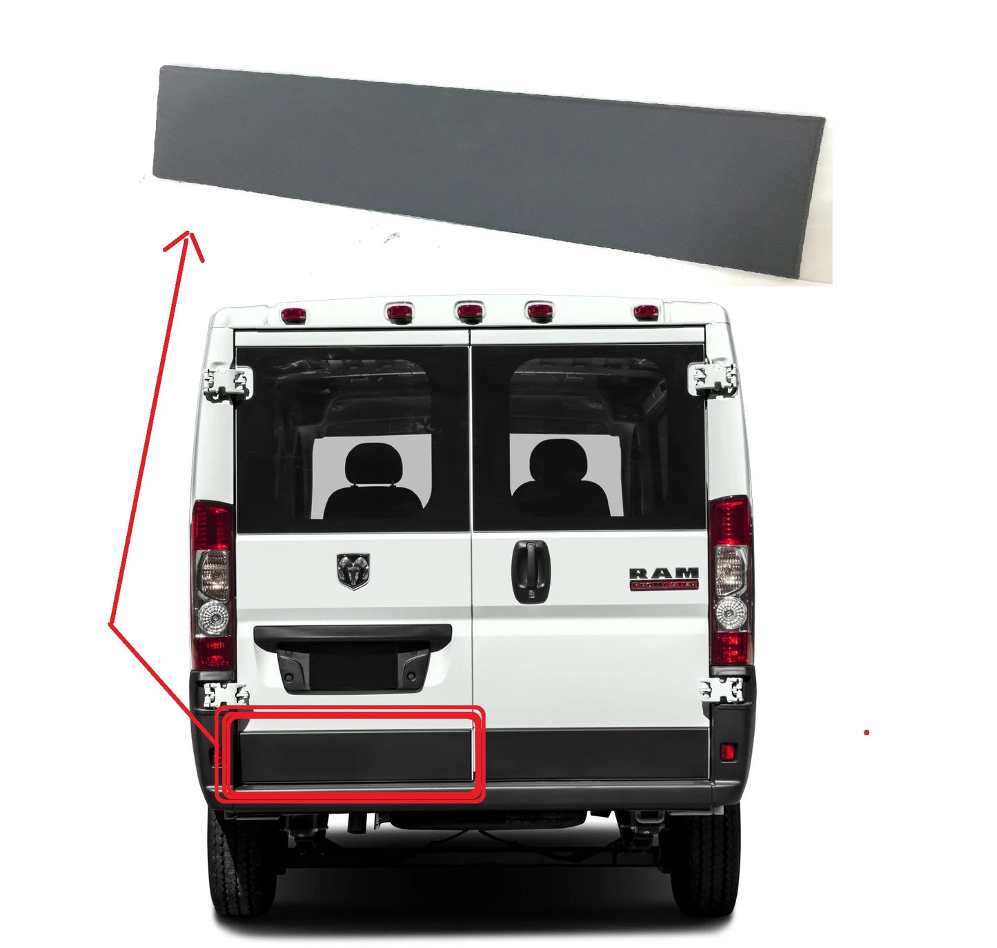 2014 2015 2016 2017 2018 Compatible with Ram Promaster 1500 2500 3500 Left Rear Back Door Molding Trim Driver