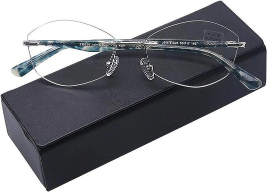 AQWANO Rimless Computer Reading Glasses Blue Light Blocking Women Readers UV400 Protect Clear Lens Ladies Fashion Designer Frame, 2.5