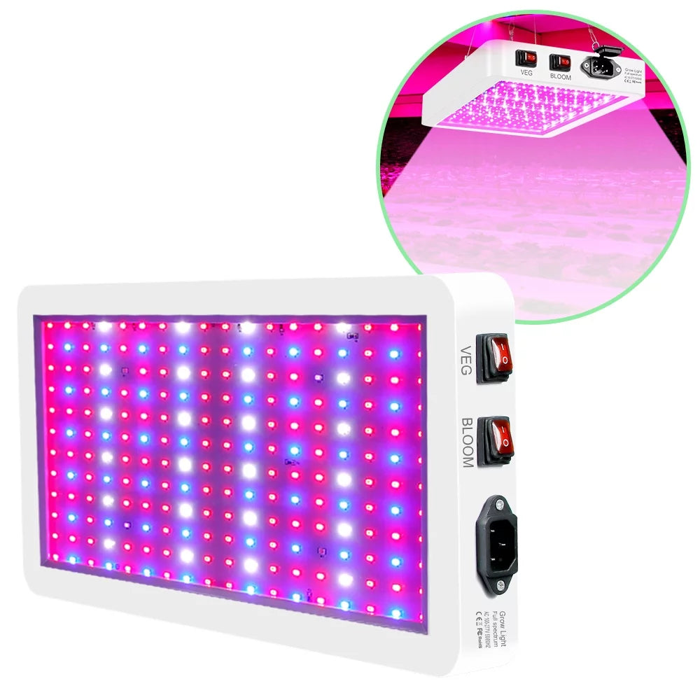 2000W LED Grow Light for Indoor Veg Plants Growing Lamp 312LEDs Full Spectrum IP65 Liquid for Seedlings Flowers Greenhouse