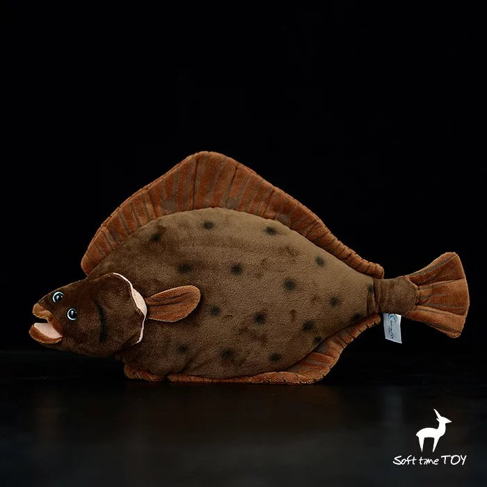 40cm Ocean Brown Flounder Fish Plush Toy Stuffed Sea Animal Soft Doll Kids Gift