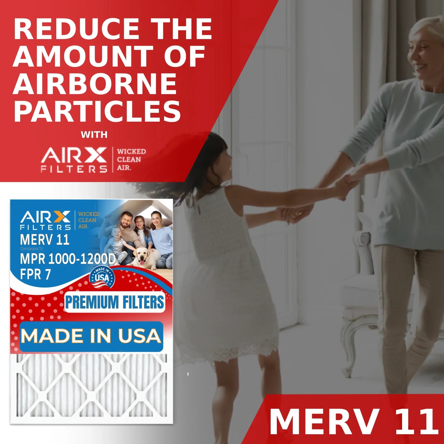 15x20x1 Air Filter MERV 11 Comparable to MPR 1000, MPR 1200 & FPR 7 Electrostatic Pleated Air Conditioner Filter 6 Pack HVAC Premium USA Made 15x20x1 Furnace Filters by AIRX FILTERS WICKED CLEAN AIR.