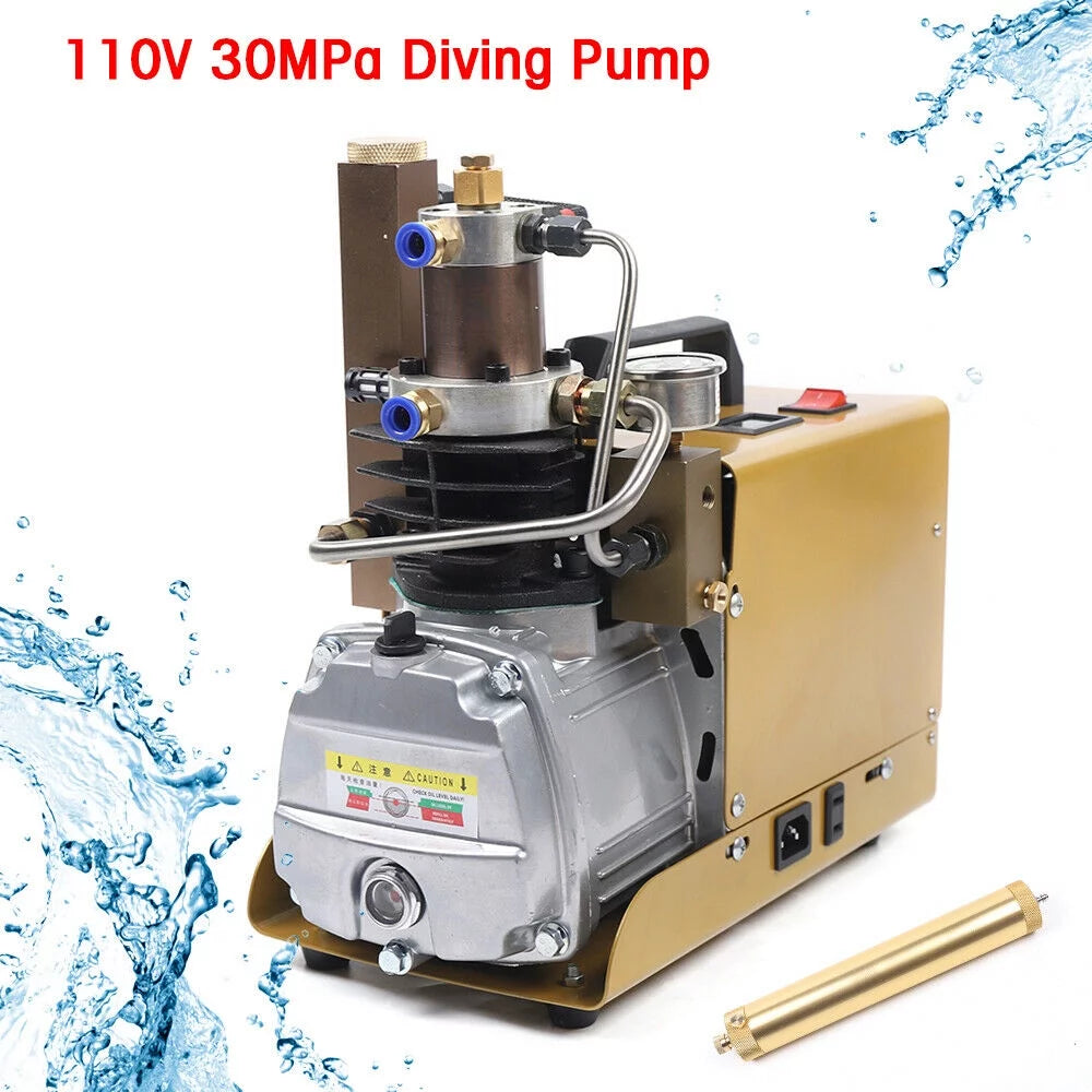 4500PSI Air Compressor Pump High Pressure Electric Pump Scuba Diving Pump 30MPa with Activated Carbon Filter