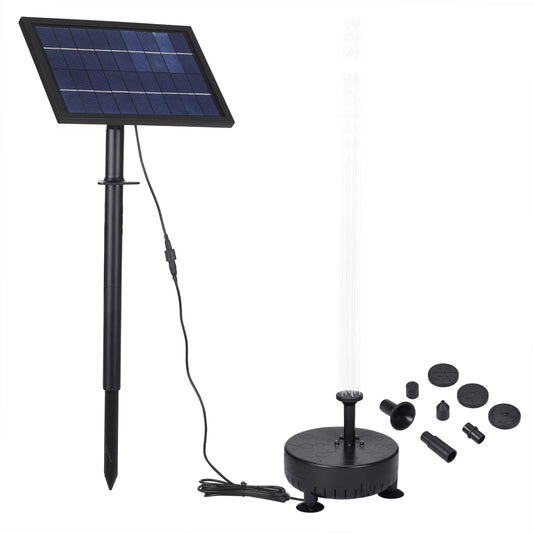 Arealer 10V8W Solar Powered Fountain Pump Pump with Adjustable Solar Panel DIY Birdbath Fountain Pump Fountain Panel Kit for FishSmall Pond Garden Patio Lawn Pool