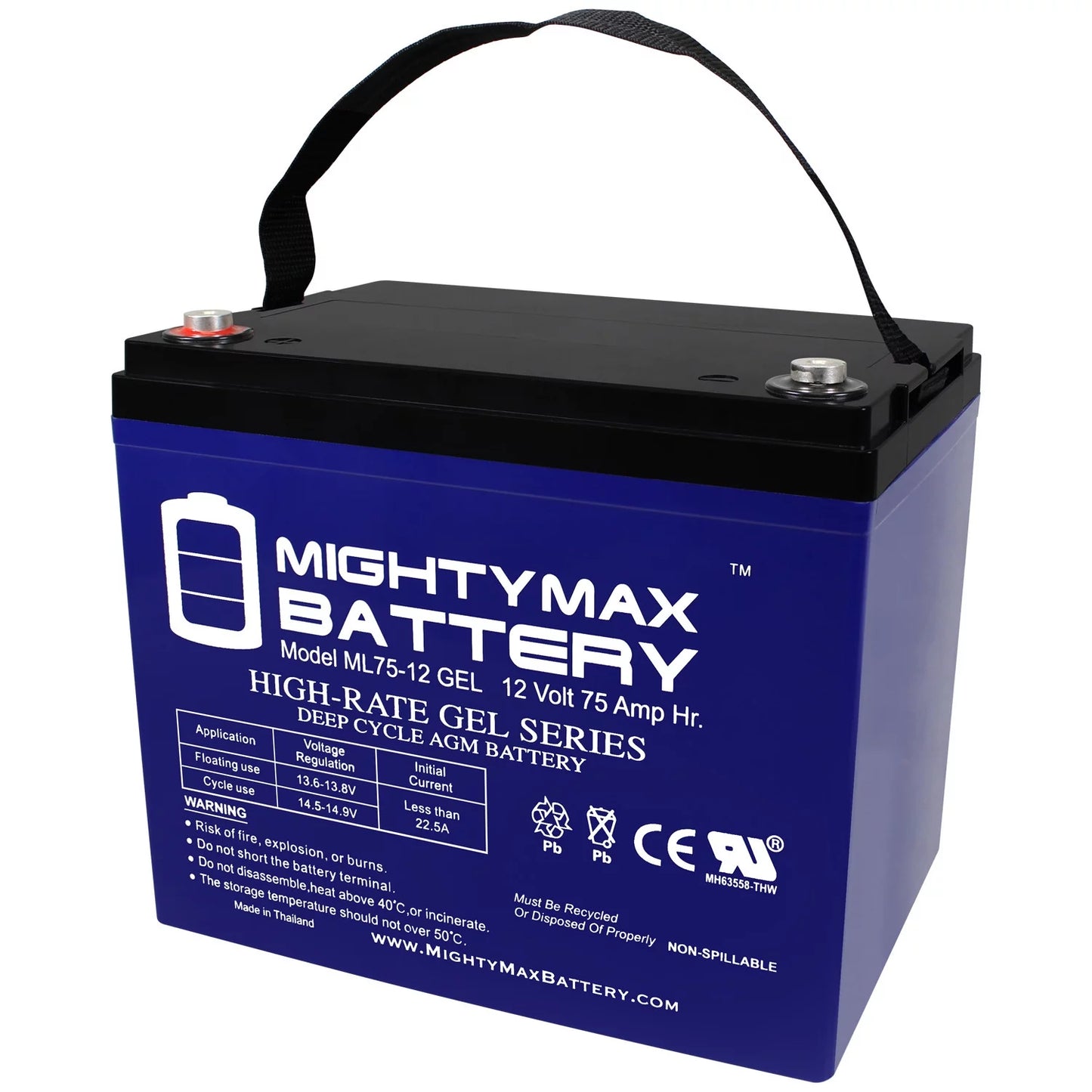 12V 75AH GEL Battery Replacement for Quantum Q6000Z,Pediatric, R-4000