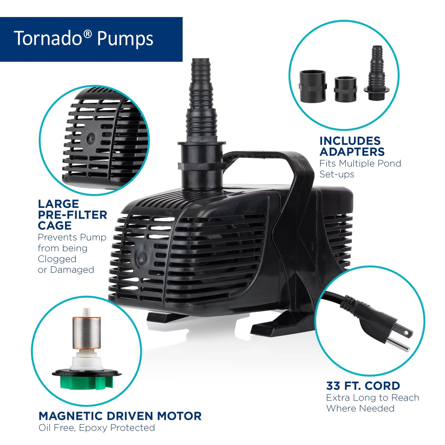 Alpine Corporation Tornado Pump 1500Gph / 33 Ft. Cord