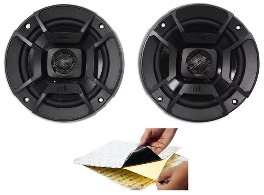 (2) Polk Audio DB522 5.25" 600w Car Audio ATV/Motorcycle/Boat Speakers + Rockmat