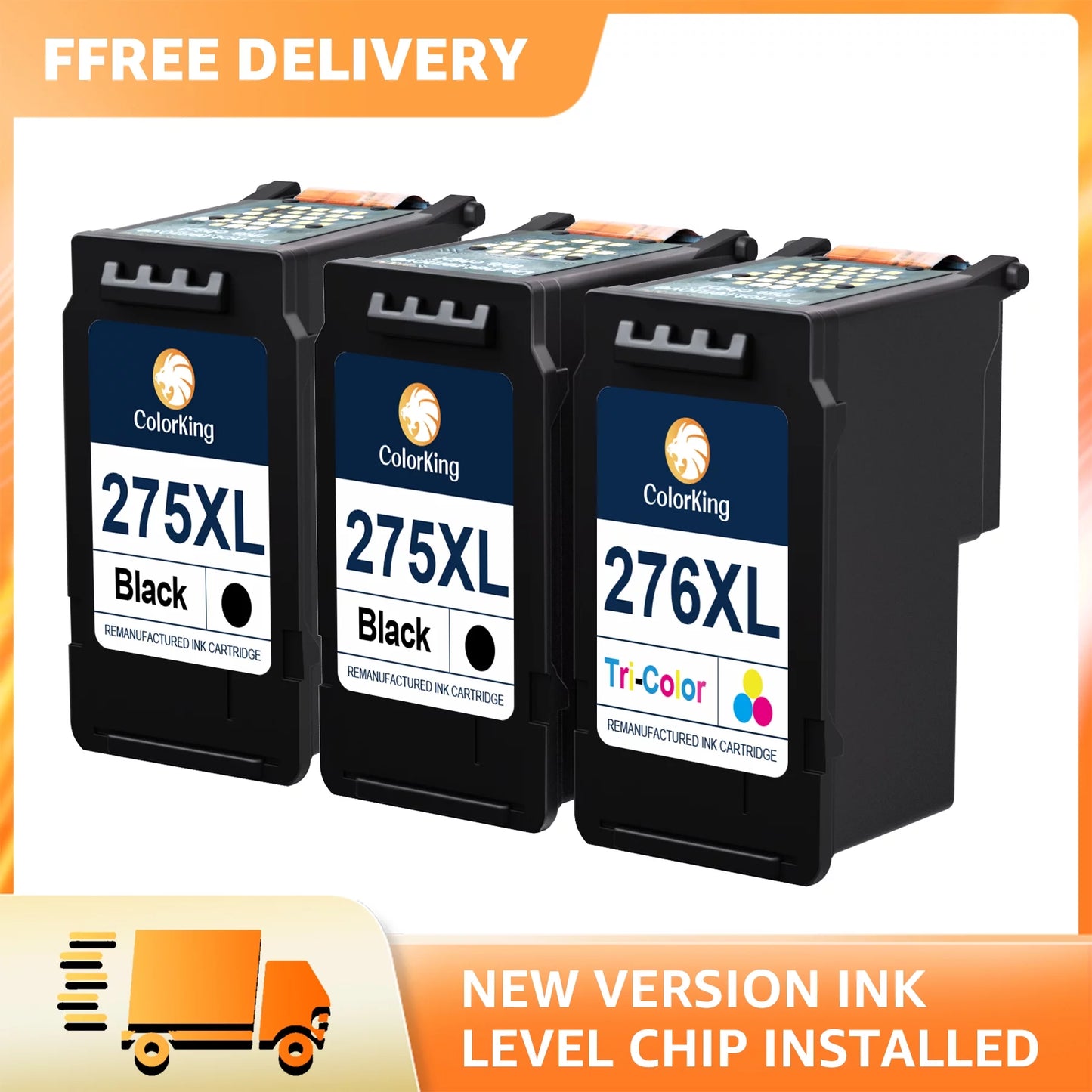 275XL 276XL Ink Cartridge Replacement for PG-275 CL-276 275 276 Combo XL Compatible with PIXMA TS3520 TS3522 TS3500 TR4720 TR4722 TR4700 Printer(2 Black, 1 Color)