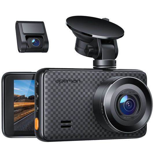 APEMAN C860 2K x 1080P Dual Dash Cam Front and Rear 3.0" HD IPS Monitor Support 128GB