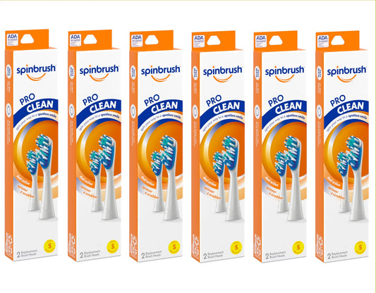 6 Pack - Arm & Hammer Spinbrush Pro Clean Replacement Brush Heads Soft 2 in Each