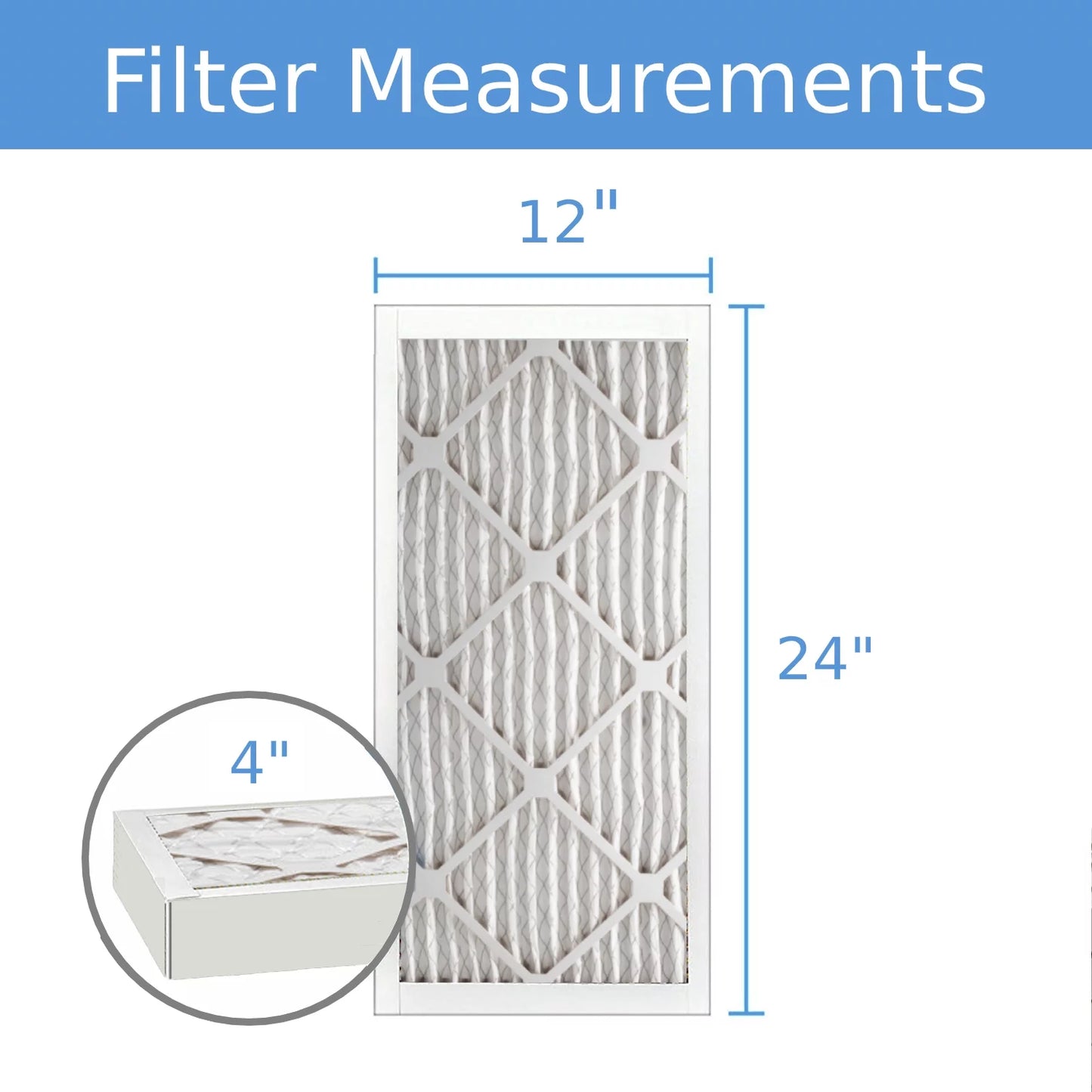 12x24x4, Purolator Hi-E 40 Extended Surface Pleated Air Filter, Mechanical MERV 8, (3 Pack)