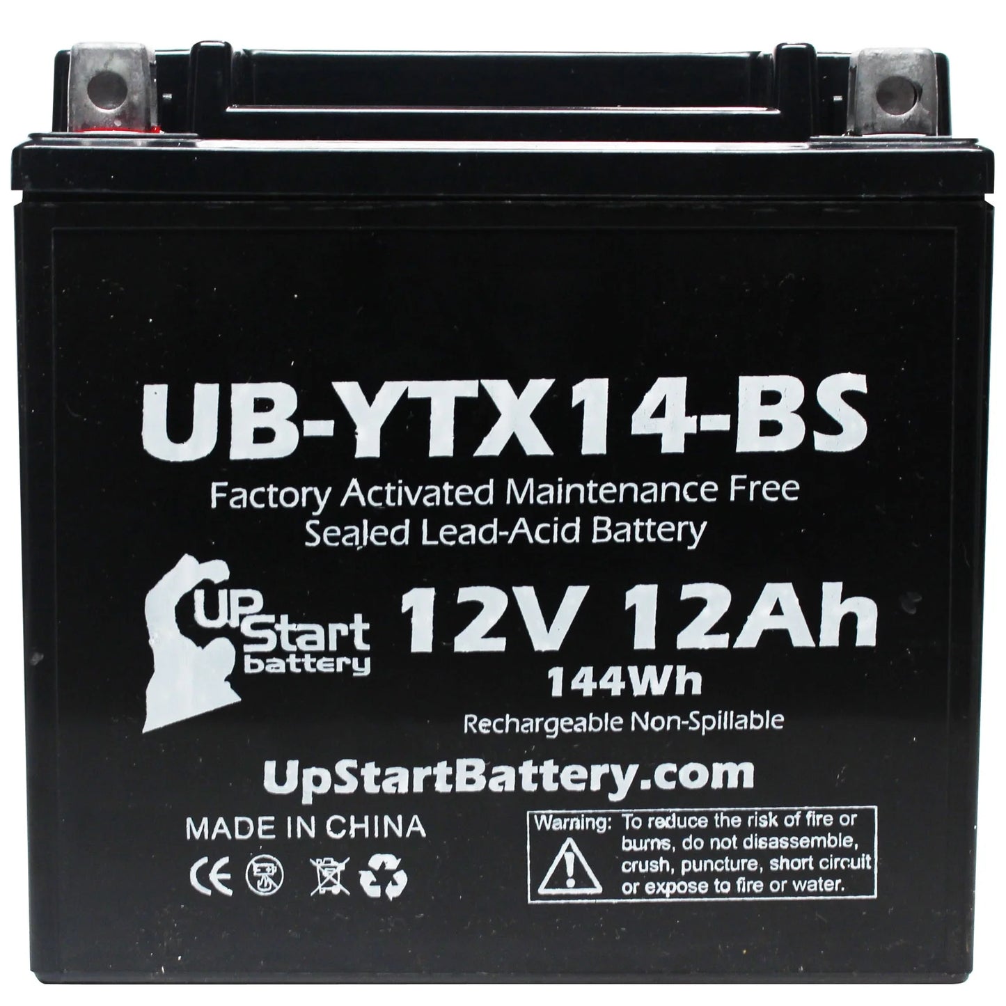 4-Pack UpStart Battery Replacement for 1998 Yamaha YZF1000R 1000 CC Factory Activated, Maintenance Free, Motorcycle Battery - 12V, 12AH, UB-YTX14-BS