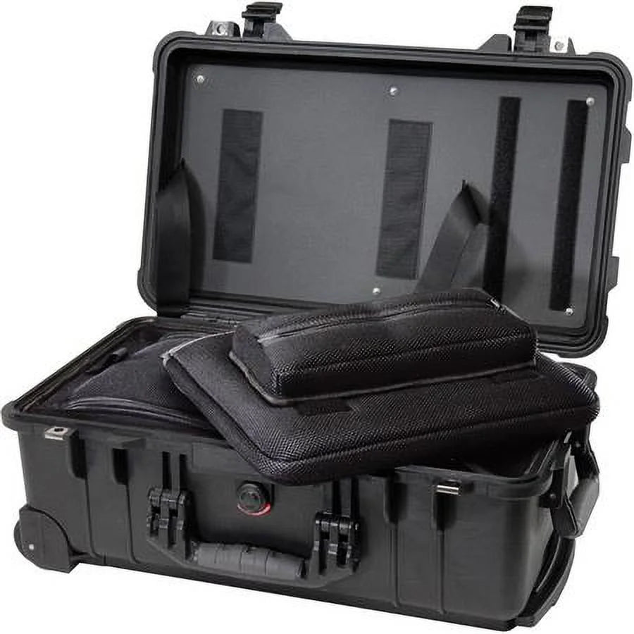 1510LOC TSA Portable computer Overnight Liquid Hard Case with Wheels, Black