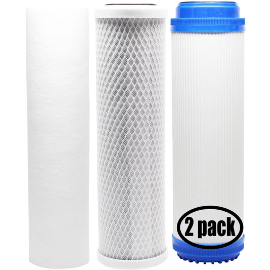 2-Pack Replacement for Filter Kit for Pentek 158603 RO System - Includes Carbon Block Filter, PP Sediment Filter & GAC Filter - Denali Pure Brand