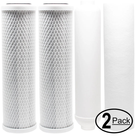 2-Pack Replacement for Filter Kit for APEC RO-90 RO System - Includes Carbon Block Filters, PP Sediment Filter & Inline Filter Cartridge - Denali Pure Brand