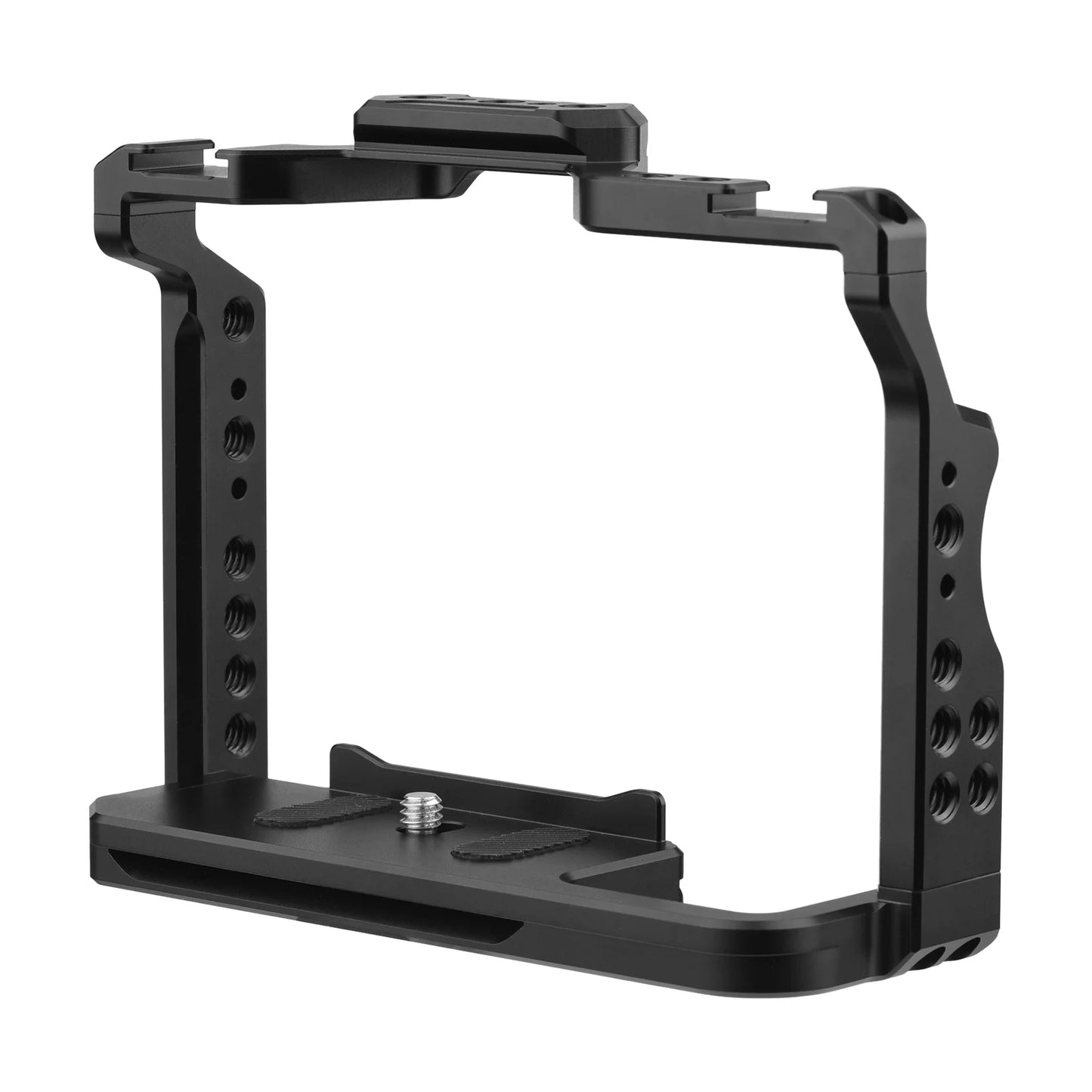 Andoer Camera Cage Aluminum Alloy Video Cage with Dual Cold Shoe Mounts Numerous 1/4 Inch Threads Replacement for A7IV/ A7III/ A7II/ A7R III/ A7R II/ A7S II