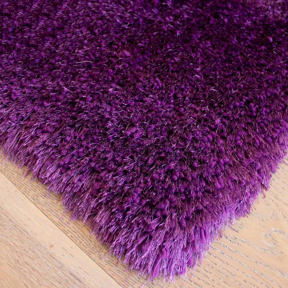 8x10 Purple Shag Area Rug Thick Soft Fluffy Fuzzy Shag Collection Solid 1-inch Thick Carpet