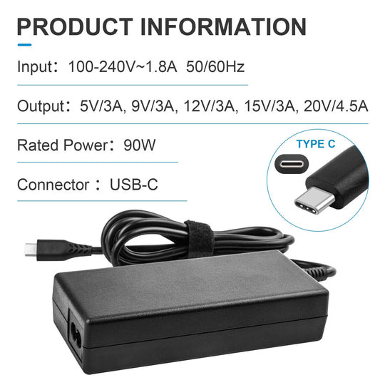 90W Desktop USB-C Type C Notebook Charger For