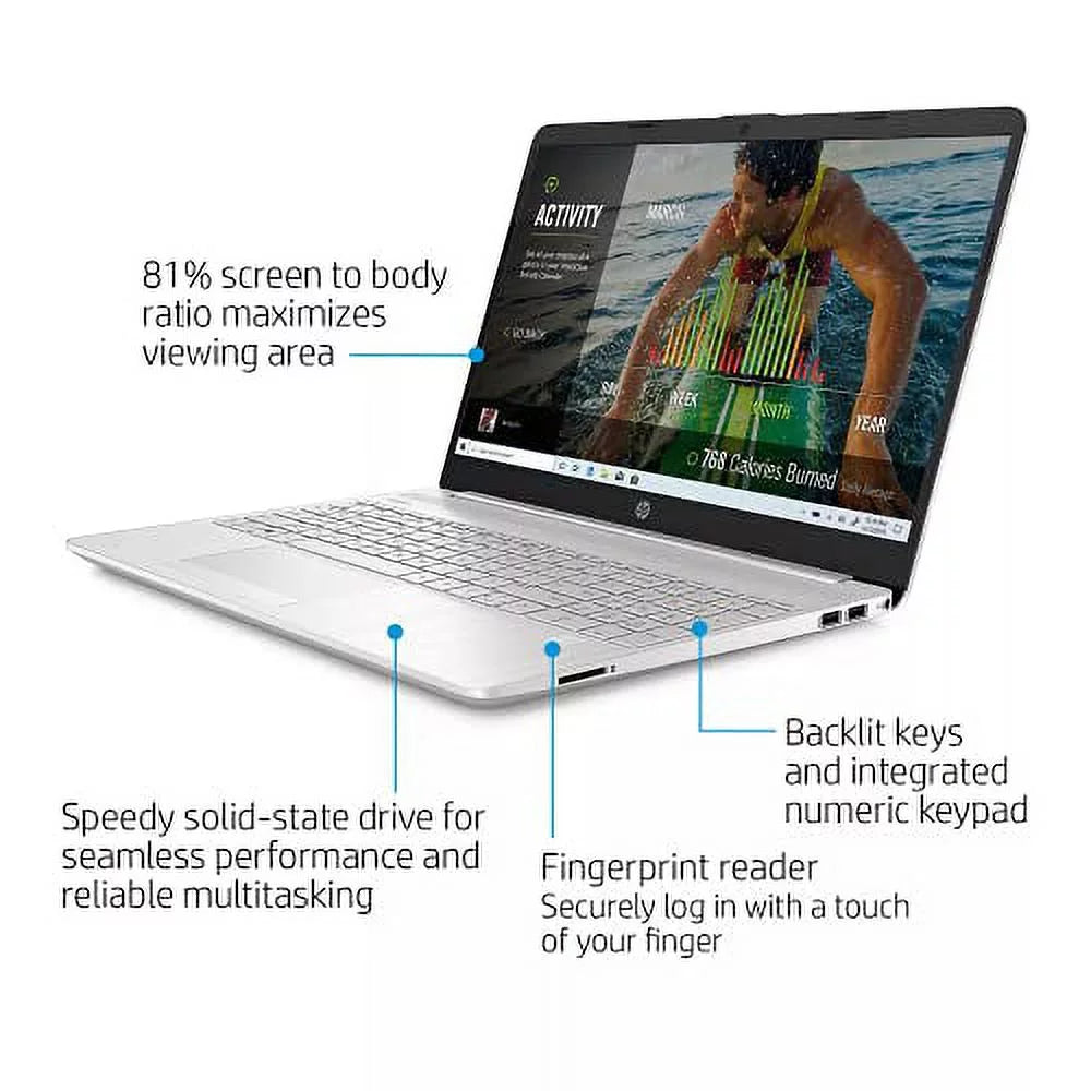 2022 15.6" HD Monitor Mobile pc PC 4-Core i5-1135G7 8GB DDR4 256GB NVMe SSD Iris Xe Graphics Webcam HDMI WiFi AC RJ45 BT USB-C Backlit Keyboard Silver Windows 10 Pro w/RE Accessories