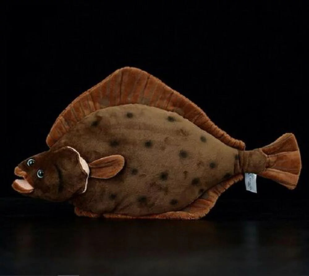 40cm Ocean Brown Flounder Fish Plush Toy Stuffed Sea Animal Soft Doll Kids Gift