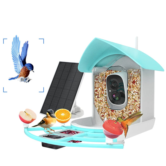 Arealer Surveillance camera,PirAi Camera Resolution Pir 1080pVideo Feeder With Camera Video Vico App Solar Powered Feeder Camera App Wifi 1080p Video Wifi Wireless Ai Species Owsoo