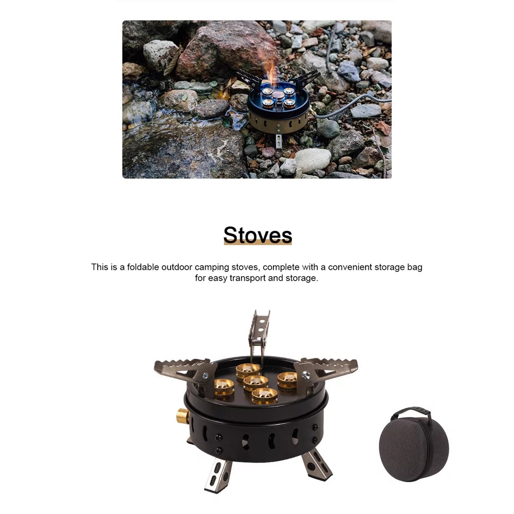 Aibecy Compact Size Camping Portable Stoves Tourist Cooking Accessory Foldable Gasstove High Picnic Hiking Furnace GasCooker