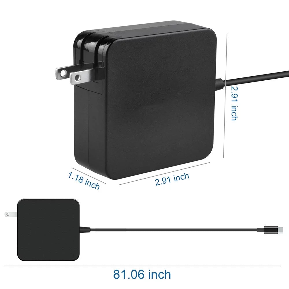 Aprelco USB Type-C 65W AC Adapter Compatible with P51s, T470, T470s, T570 , x270, ThinkPad Yoga (S Series),ThinkPad Yoga 370, X1 Carbon, Chrome Book C302,ZenBook 3 UX390 UX390U UX390UA