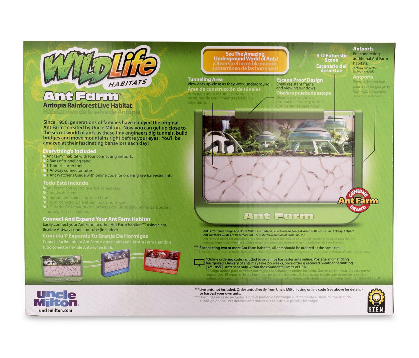 Ant Farm - Rainforest - Green - Uncle Milton Scientific Educational Toy