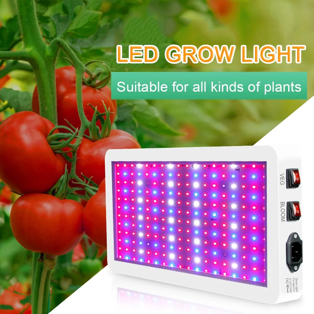 Aibecy Dual Switch LED Grow Light 2000W for Indoor Plants Full Spectrum IP65 Liquid Ideal for Seedlings Flowers Greenhouse