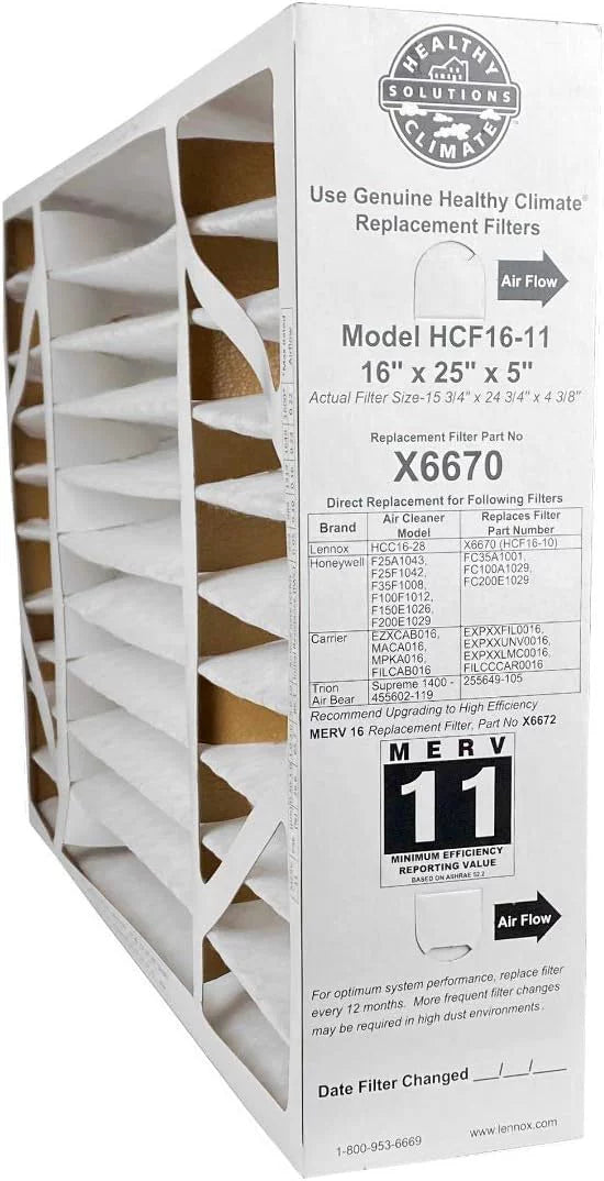 16x25x5 X6670 MERV 11 Box Replacement Filter