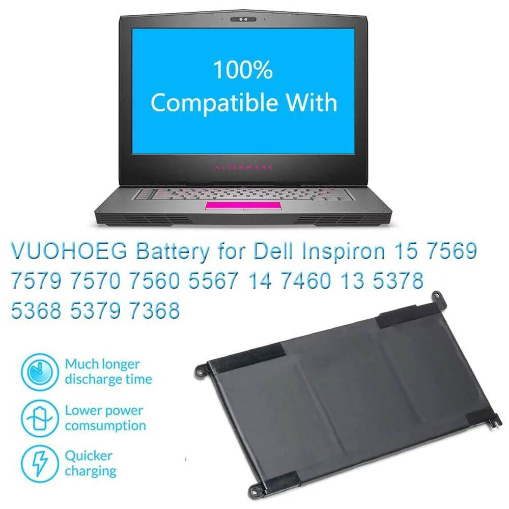 42WH WDX0R Battery for Inspiron 5565 7573 Series P66F P75F P69G CYMGM