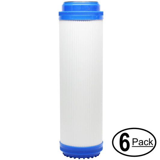 6-Pack Replacement for Liquid 101089 Granular Activated Carbon Filter - Universal 10-inch Cartridge for Liquid 10 stage alkaline reverse osmosis System - Denali Pure Brand