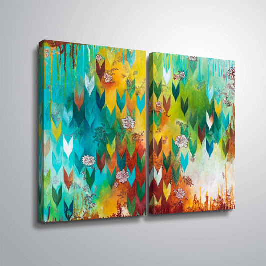 Artwall The key to happiness, 2 Piece Gallery Wrapped Canvas Set by Heather Noel Robinson