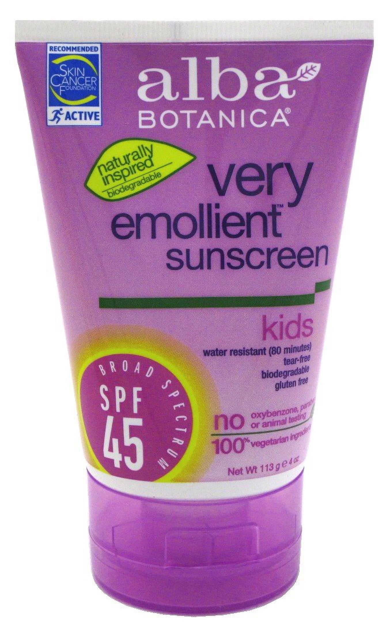 Alba Botanica Very Emollient, Kids Monitor Spf 45 4 Oz (Pack Of 3)