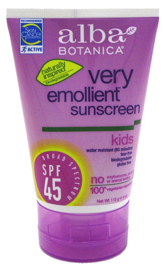 Alba Botanica Very Emollient, Kids Monitor Spf 45 4 Oz (Pack Of 3)