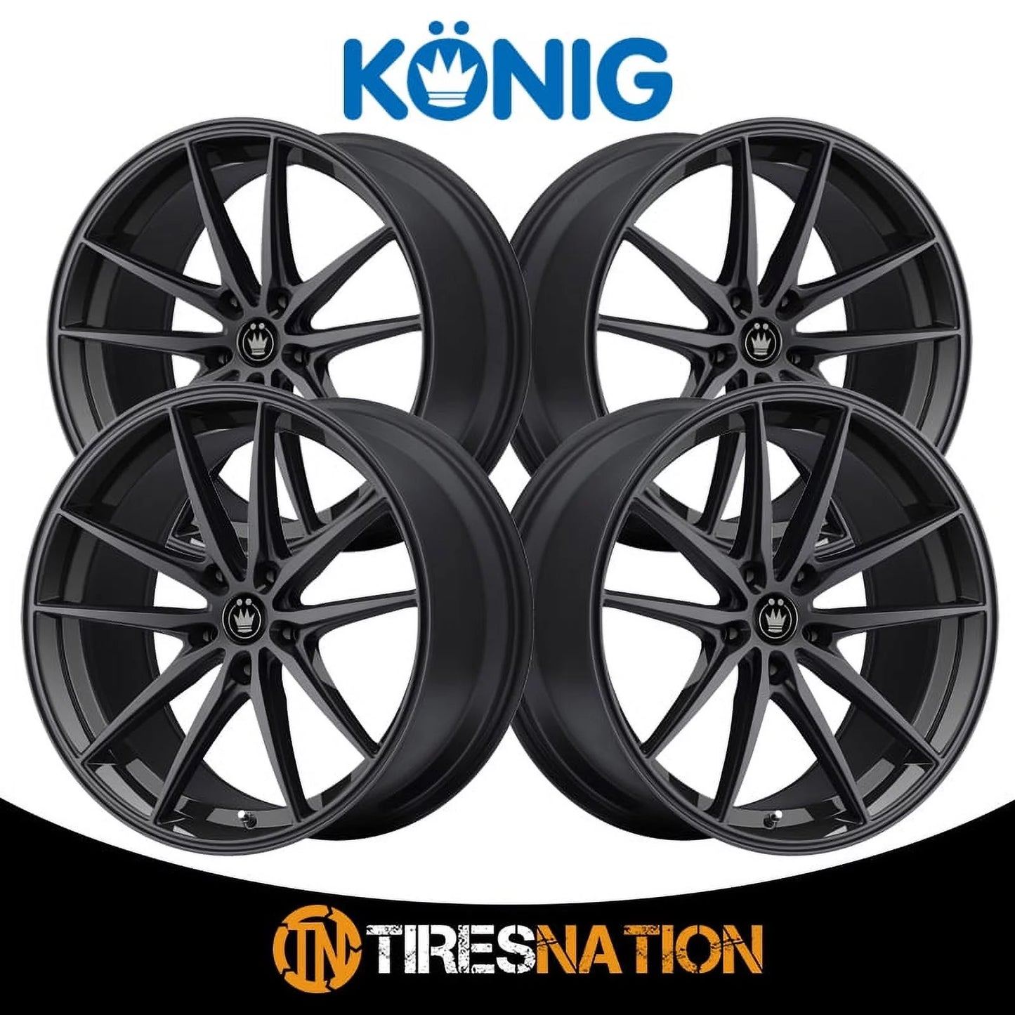 17x8 Konig 37B Oversteer Gloss Black Wheel 5x112 (45mm)