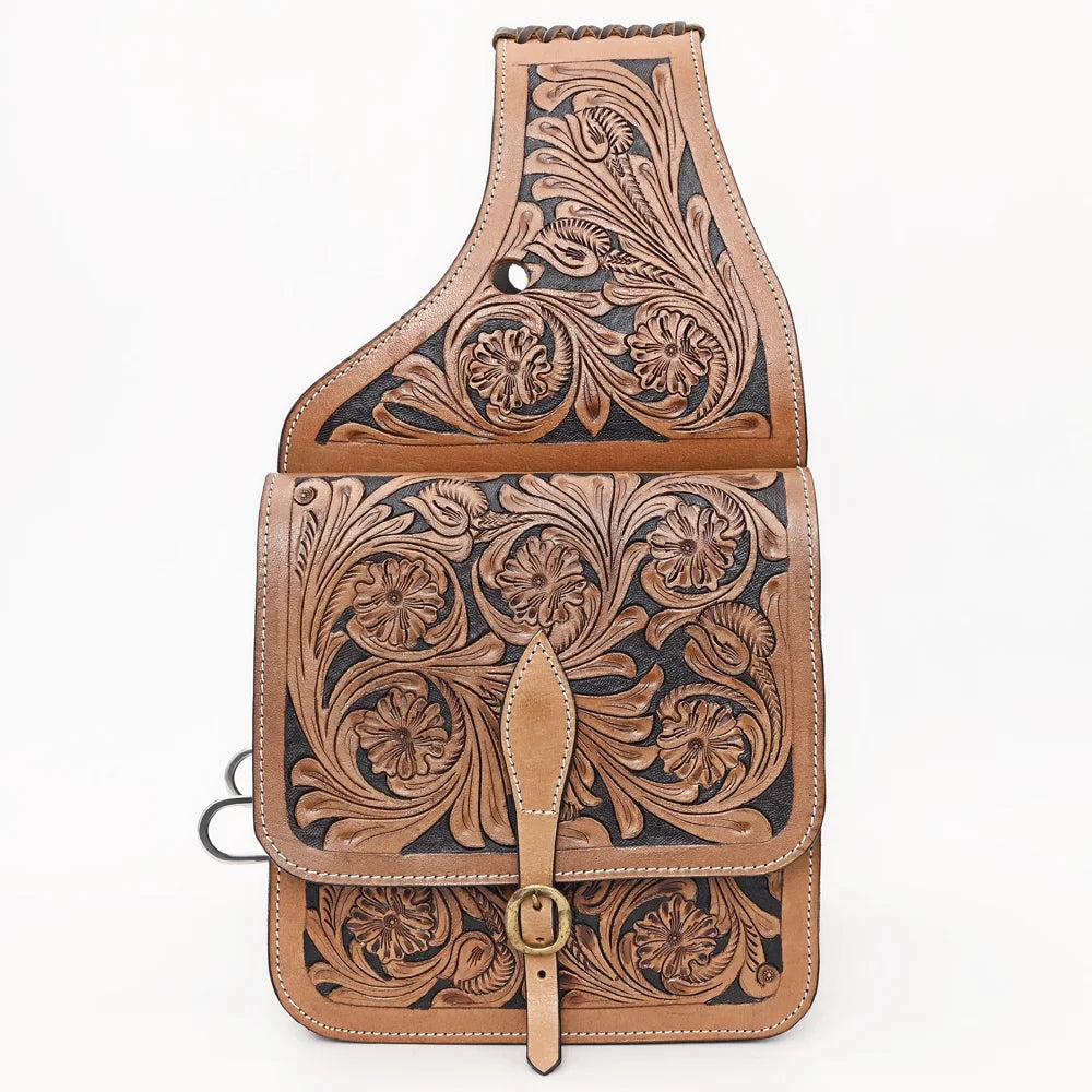 44KK Comfytack Floral Western Horse Leather Saddle Bag Heavyduty Traditional Trail Ride