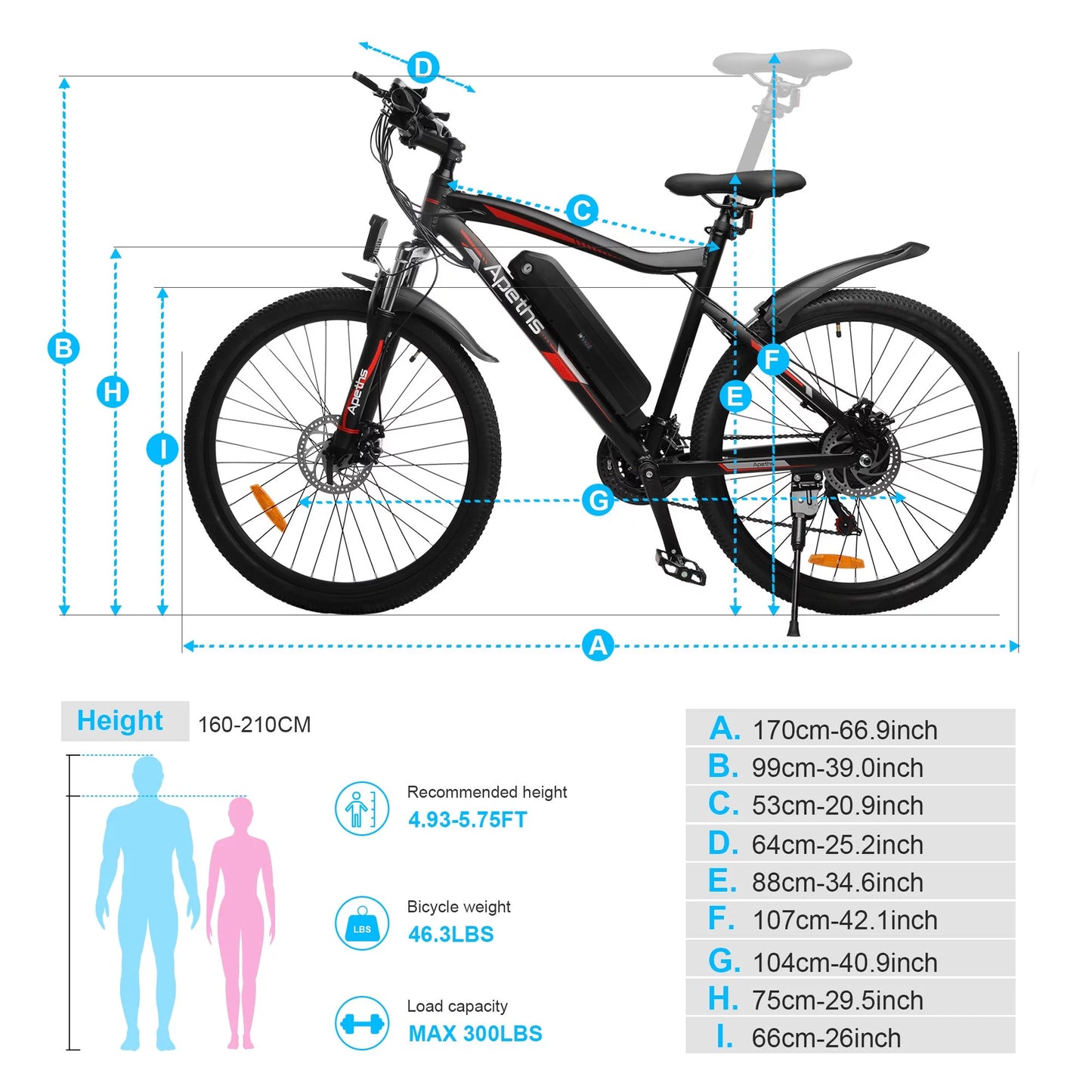 APETHS 26 inch Electric Bike Battery