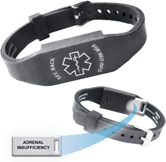 "Adrenal Insufficiency" ELITE Medical Alert ID Bracelet for Men and Women