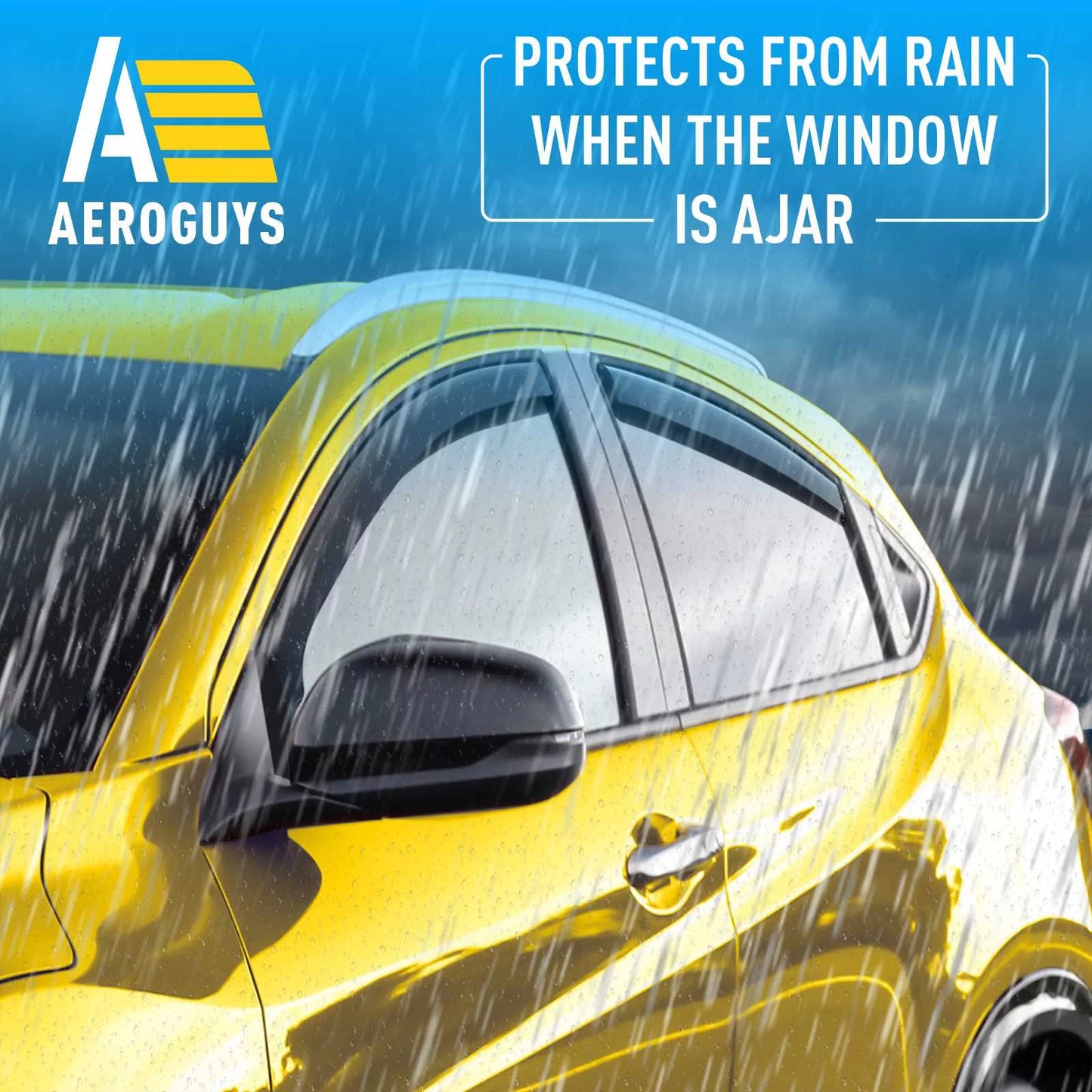 AEROGUYS In-Channel Window Deflectors Extra Tough Window Visors Rain Guards Fit for Honda HR-V 2016-2022, Sun Visors, Wind Vent Visors, Car Accessories - 4 pcs. AG0157