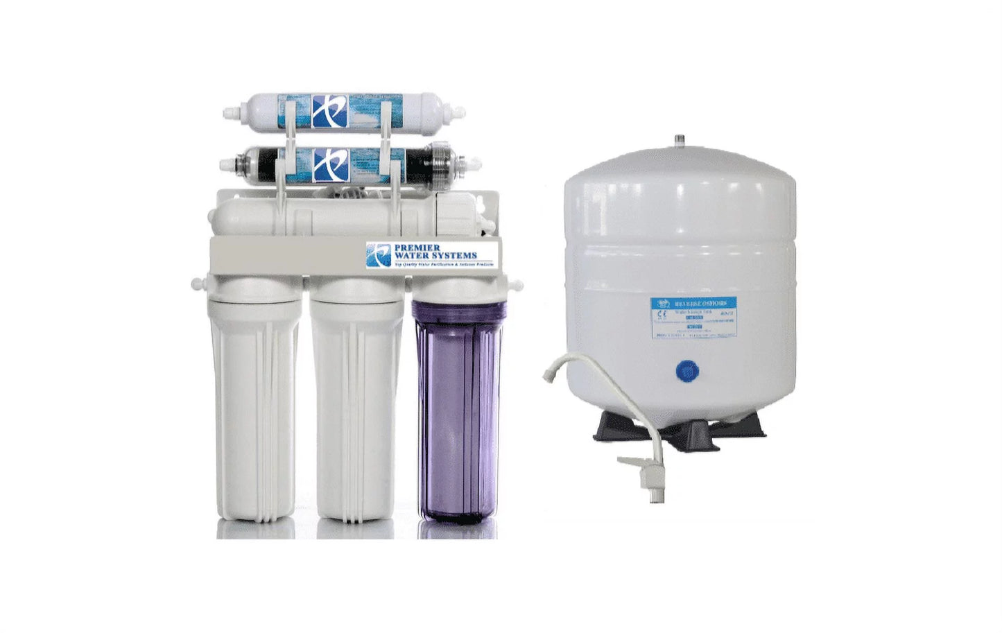 150 GPD - 6 Stage Dual Outlet Use (Drinking & 0 PPM Aquarium Reef/Deionization) Reverse Osmosis Liquid System (RO/DI) + Tank