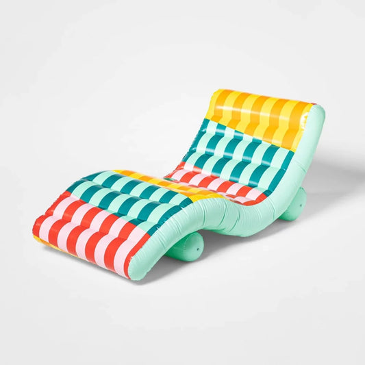 Angled Striped Pool Chaise Float - Sun Squad